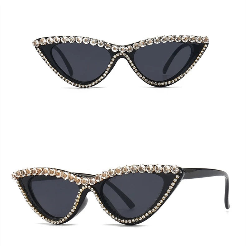 Cat-Eyed Rhinestone Sunglasses