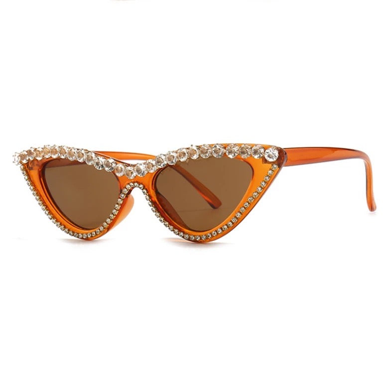 Cat-Eyed Rhinestone Sunglasses