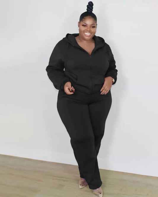 Plus Size Jogger Sets with rhinestones
