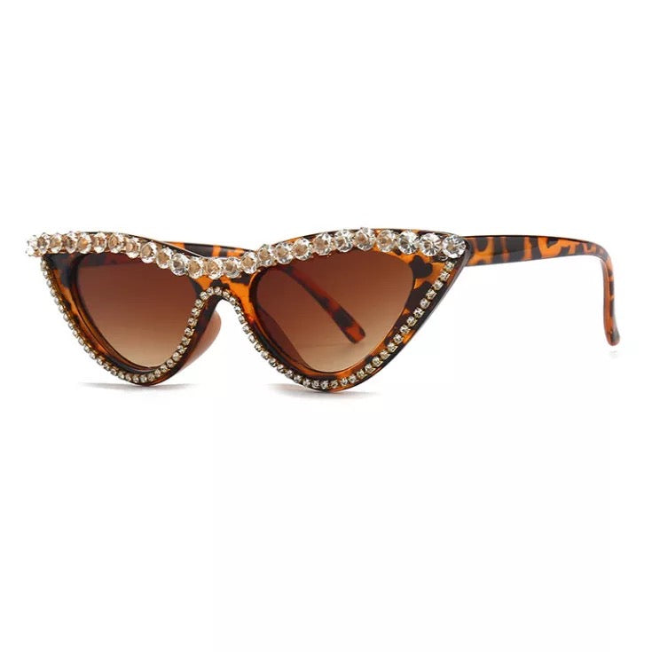 Cat-Eyed Rhinestone Sunglasses