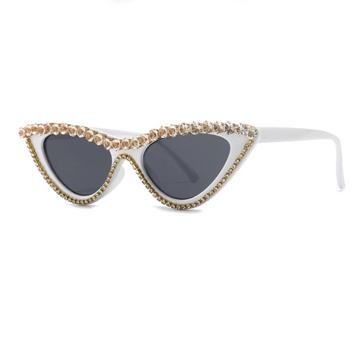 Cat-Eyed Rhinestone Sunglasses